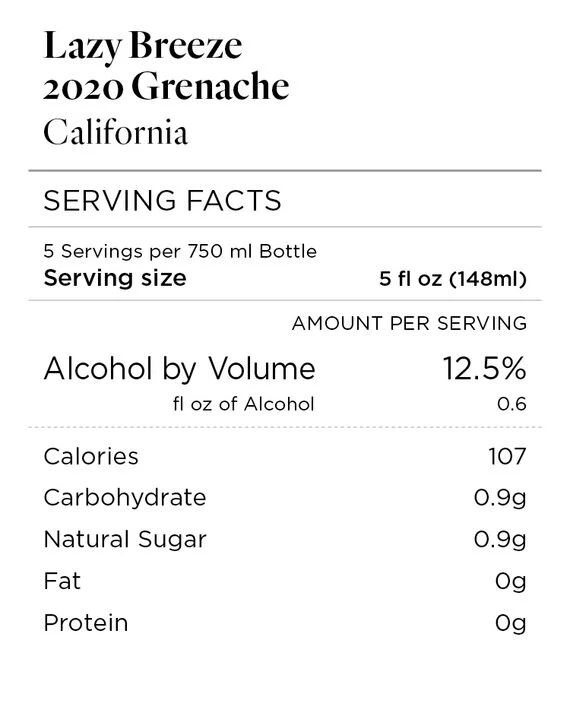 Lazy Breeze 2020 Grenache California - Image 4