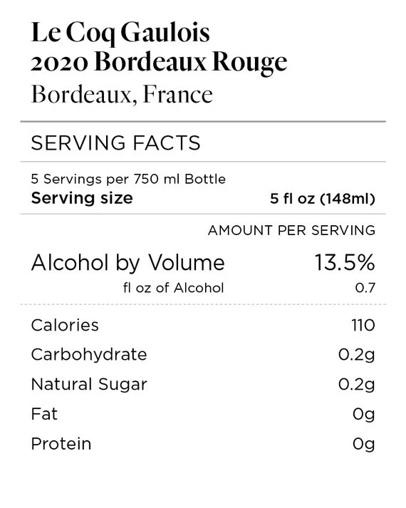 Le Coq Gaulois 2020 Bordeaux Rouge Bordeaux AOP, France - Image 4