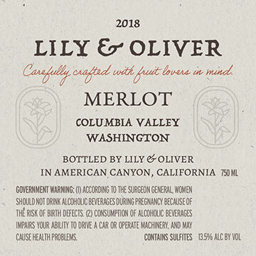 Lily & Oliver 2018 Merlot Columbia Valley, Washington - Image 3