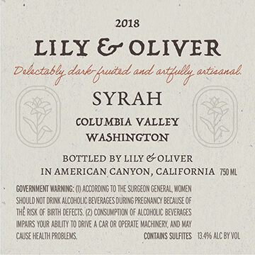 Lily & Oliver 2018 Syrah Columbia Valley, Washington - Image 3