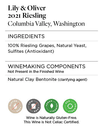 Lily & Oliver 2021 Riesling Columbia Valley, Washington - Image 5