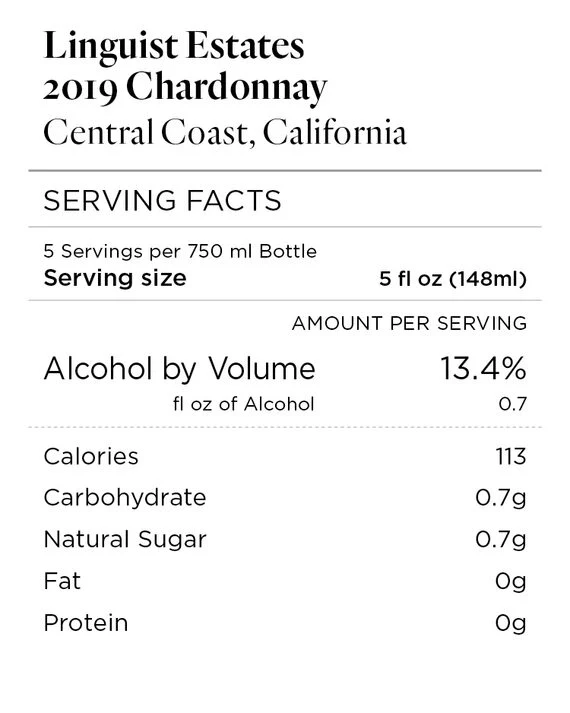 Linguist Estates 2019 Chardonnay Central Coast, California - Image 3