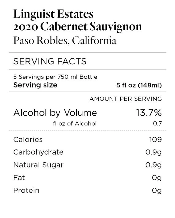 Linguist Estates 2020 Cabernet Sauvignon Paso Robles, California - Image 3