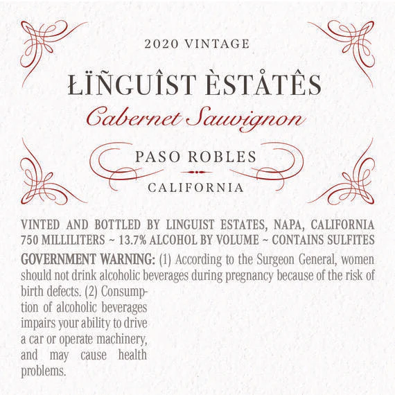 Linguist Estates 2020 Cabernet Sauvignon Paso Robles, California - Image 6