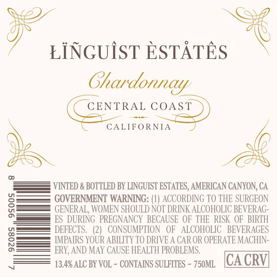 Linguist Estates 2020 Chardonnay Central Coast, California - Image 3