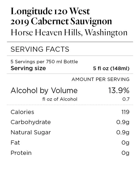 Longitude 120 West 2019 Cabernet Sauvignon Horse Heaven Hills, Washington - Image 4