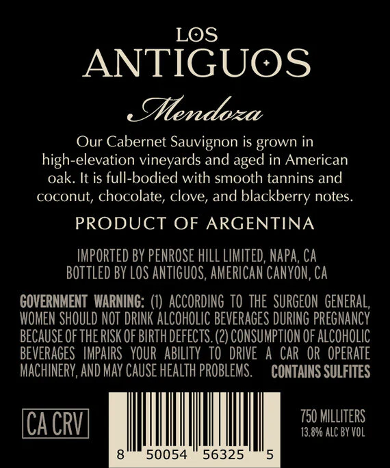 Los Antiguos 2019 Cabernet Sauvignon Mendoza, Argentina - Image 3