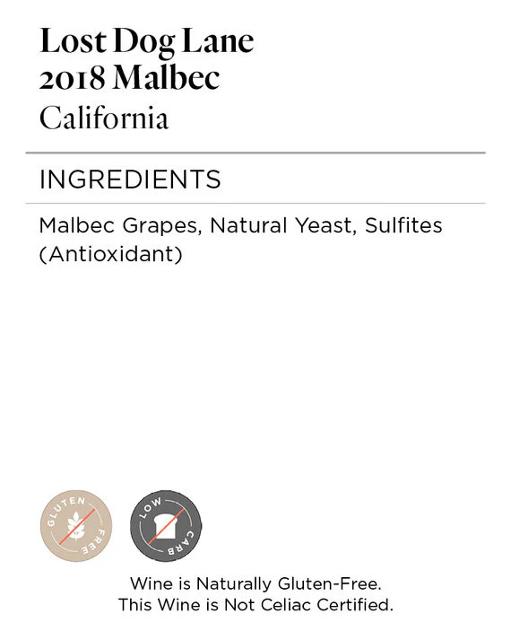 Lost Dog Lane 2018 Reserve Malbec California - Image 5