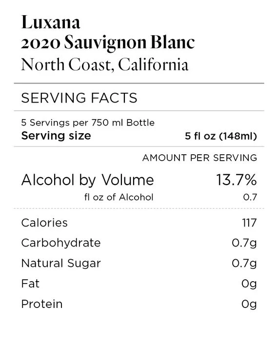 Luxana 2020 Sauvignon Blanc North Coast, California - Image 3