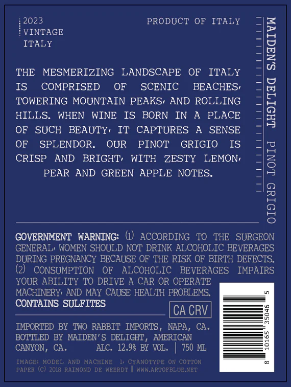 Maiden's Delight 2023 Pinot Grigio, Italy - Image 3