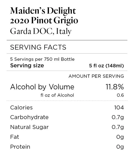Maiden's Delight 2020 Pinot Grigio Garda DOC, Italy - Image 4