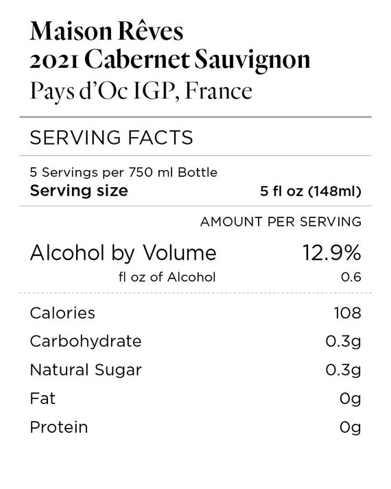 Maison Rêves 2021 Cabernet Sauvignon Pays d'Oc IGP, France - Image 4