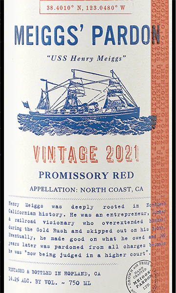 Meiggs' Pardon 2021 Promissory Red North Coast, California - Image 2