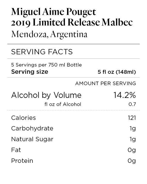 Miguel Aime Pouget 2019 Limited Release Malbec Mendoza, Argentina - Image 4