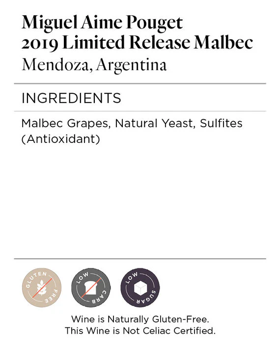 Miguel Aime Pouget 2019 Limited Release Malbec Mendoza, Argentina - Image 5