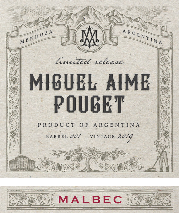 Miguel Aime Pouget 2019 Limited Release Malbec Mendoza, Argentina - Image 6
