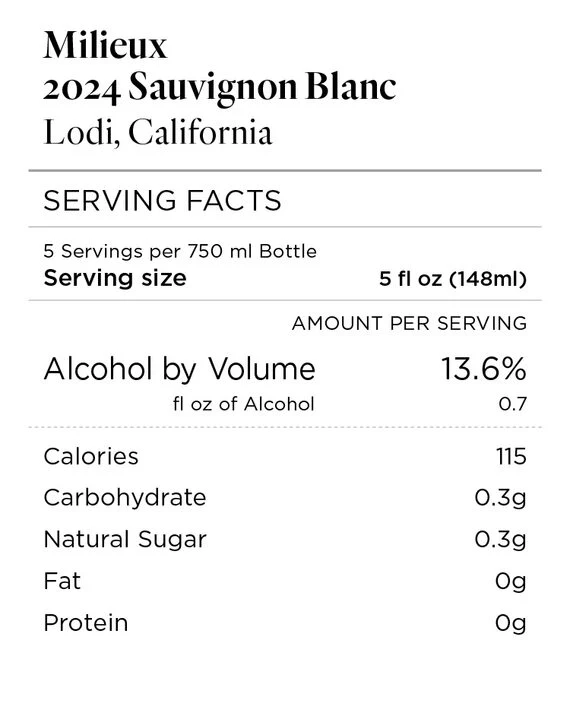 Milieux 2024 Sauvignon Blanc Lodi, California - Image 4