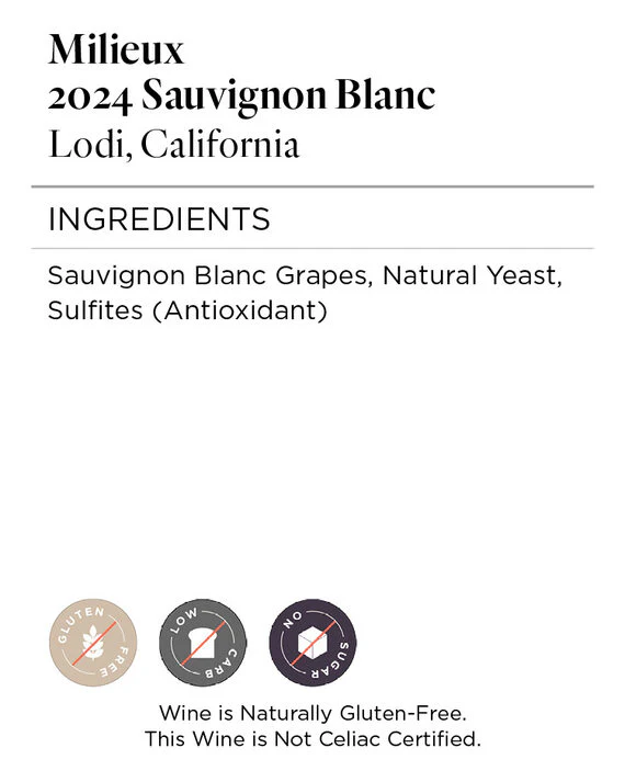 Milieux 2024 Sauvignon Blanc Lodi, California - Image 5