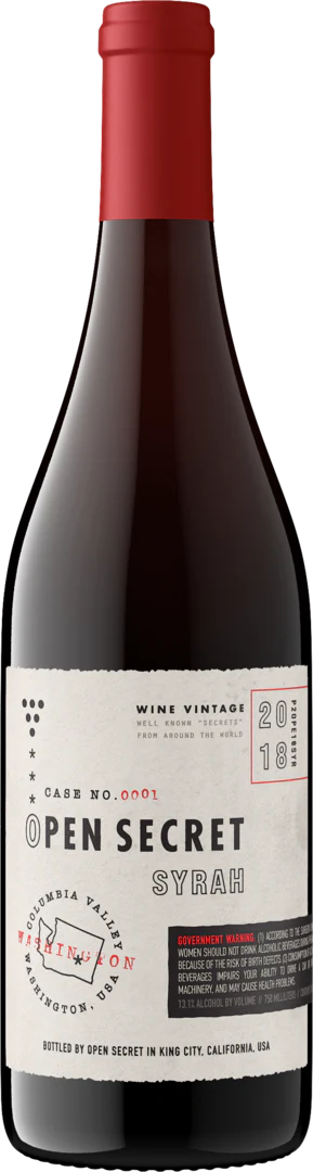 Open Secret 2018 Syrah Columbia Valley, Washington