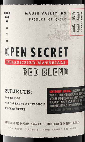 Open Secret 2019 Merlot – Cabernet – Carménère Maule Valley DO, Chile - Image 2