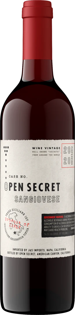 Open Secret 2020 Sangiovese Terre Siciliane IGT, Italy
