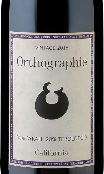 Print Shop Cellars Orthographie 2016 Syrah - Teroldego California - Image 2