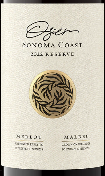 Osier 2022 Merlot – Malbec Sonoma Coast, California - Image 2