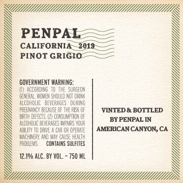 Penpal 2019 Pinot Grigio, California - Image 3