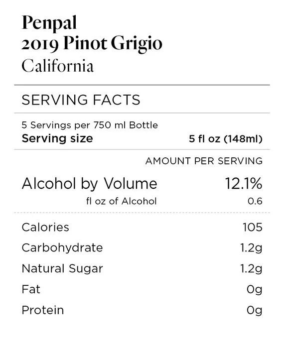 Penpal 2019 Pinot Grigio, California - Image 4