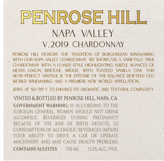 Penrose Hill 2019 Chardonnay Napa Valley, California - Image 6