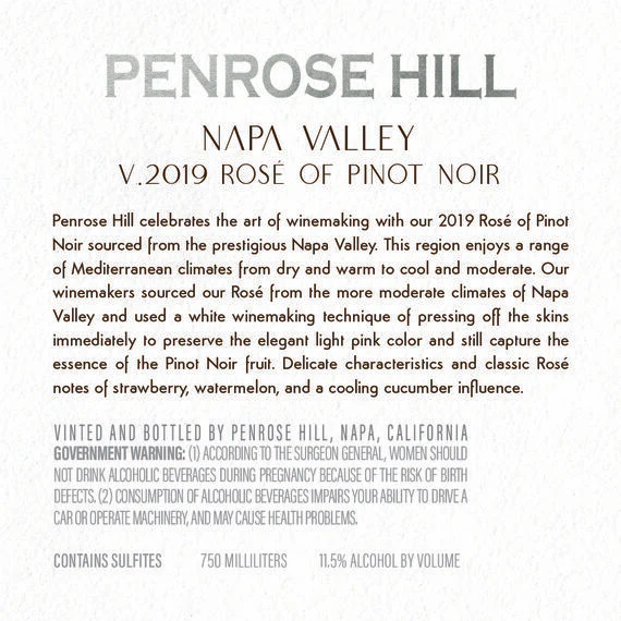 Penrose Hill 2019 Rosé of Pinot Noir Napa Valley, California - Image 3