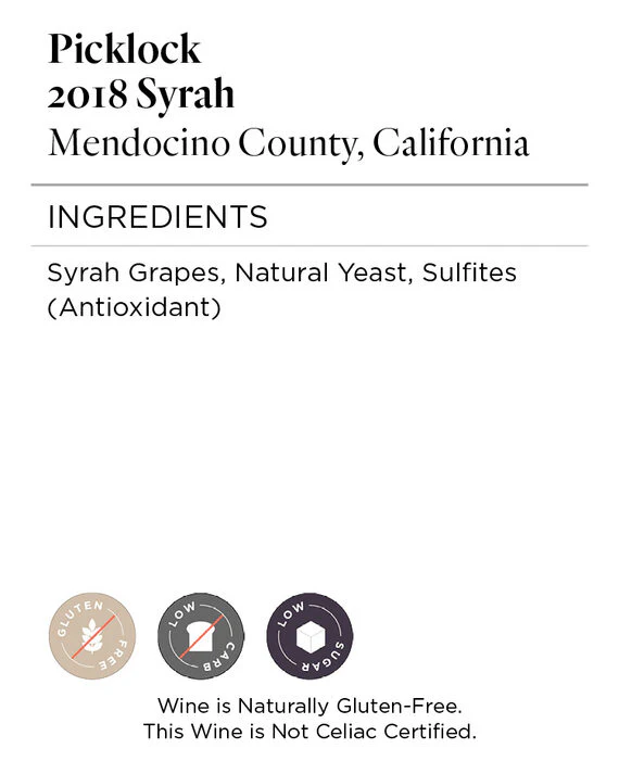 Picklock 2018 Syrah Mendocino County, California - Image 4