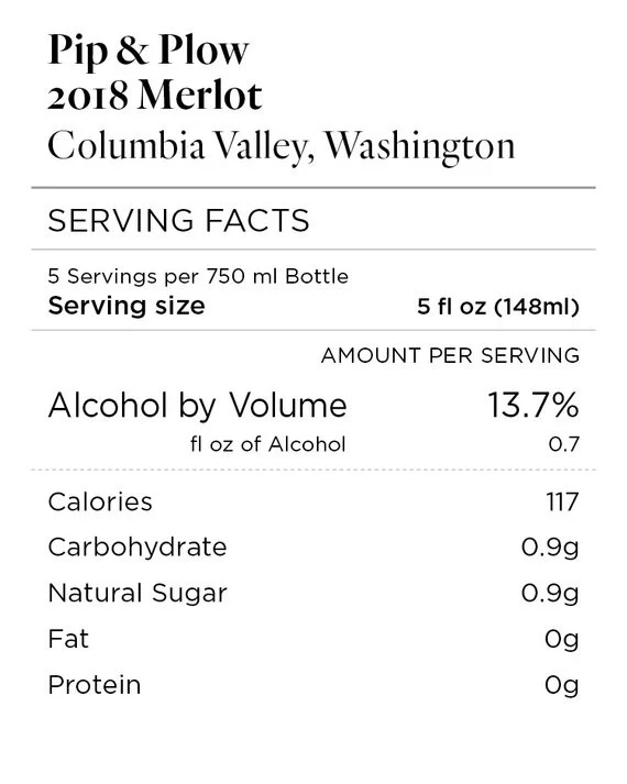 Pip & Plow 2018 Merlot Columbia Valley, Washington - Image 4