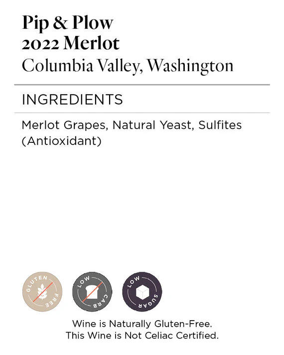 Pip & Plow 2022 Merlot Columbia Valley, Washington - Image 5