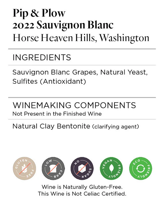Pip & Plow 2022 Sauvignon Blanc Horse Heaven Hills, Washington - Image 4