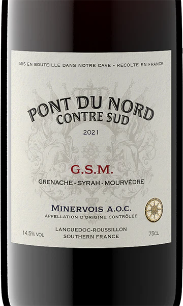 Pont du Nord Contre Sud 2021 Grenache – Syrah – Mourvèdre Minervois AOC, France - Image 2