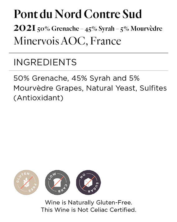 Pont du Nord Contre Sud 2021 Grenache – Syrah – Mourvèdre Minervois AOC, France - Image 5