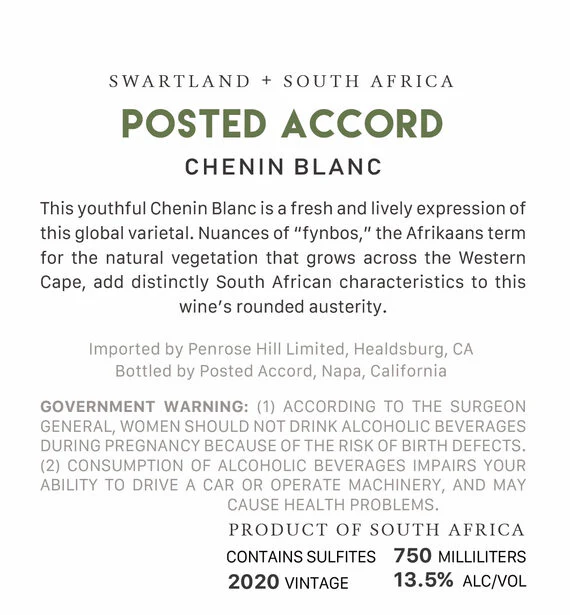 Posted Accord 2020 Chenin Blanc Swartland, South Africa - Image 7