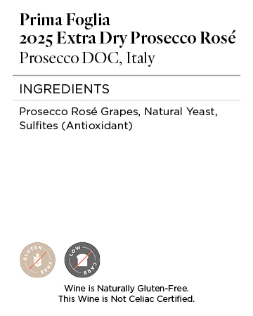 Prima Foglia 2024 Extra Dry Prosecco Rosé Prosecco DOC, Italy - Image 5