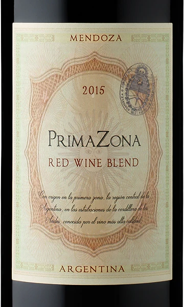 PrimaZona 2015 Red Wine Blend Mendoza Argentina - Image 2
