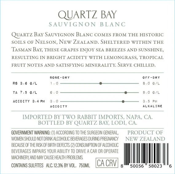 Quartz Bay 2023 Sauvignon Blanc Nelson, New Zealand - Image 3