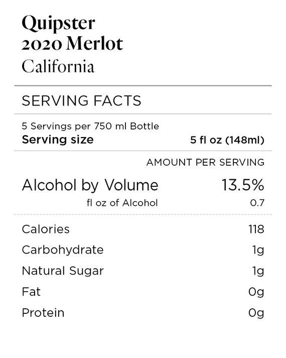 Quipster 2020 Merlot, California - Image 4