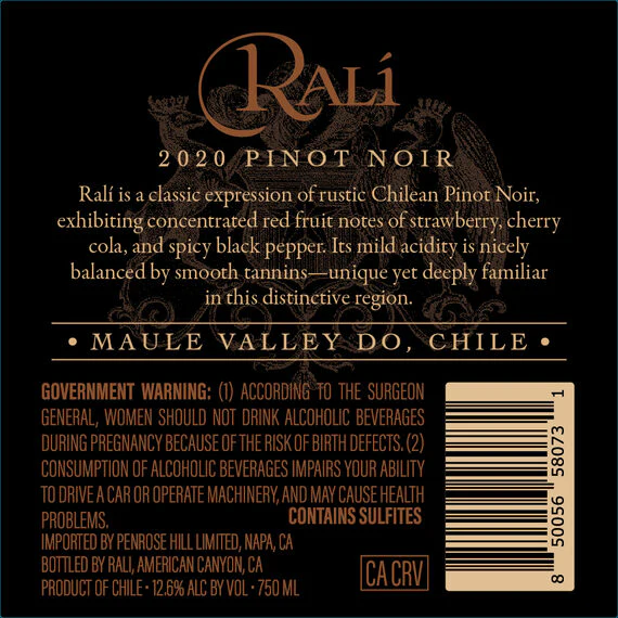 Ralí 2020 Pinot Noir Maule Valley DO, Chile - Image 3