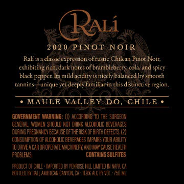 Ralí 2020 Reserva Especial Pinot Noir Maule Valley DO, Chile - Image 3