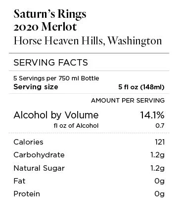 Saturn's Rings 2020 Merlot Horse Heaven Hills, Washington - Image 4