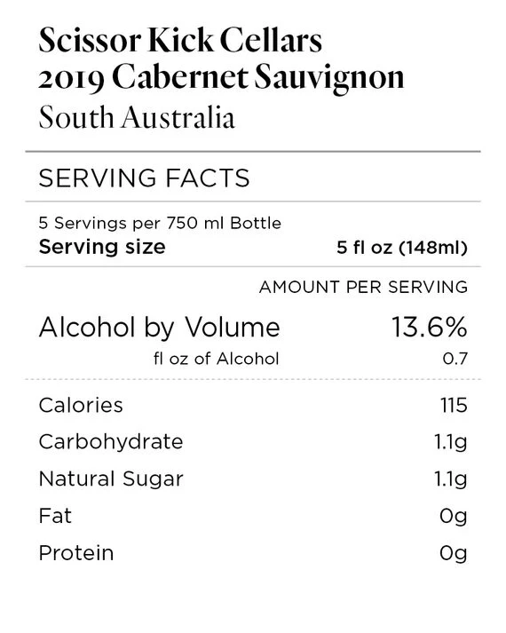 Scissor Kick Cellars 2019 Cabernet Sauvignon South Australia - Image 3