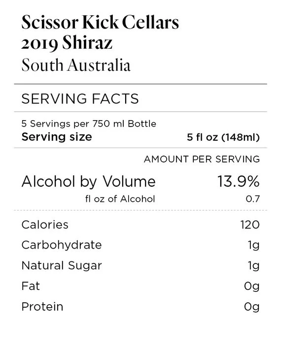 Scissor Kick Cellars 2019 Shiraz South Australia - Image 4