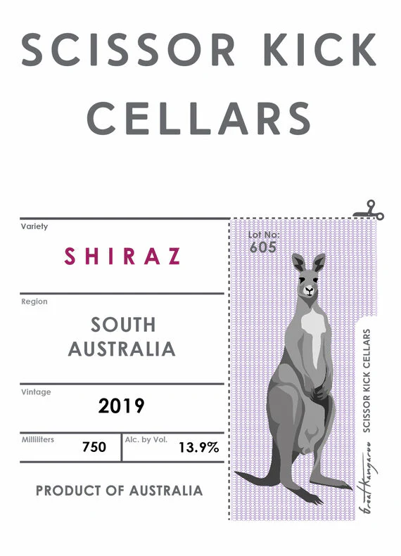 Scissor Kick Cellars 2019 Shiraz South Australia - Image 6