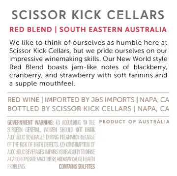 Scissor Kick Cellars 2020 Red Blend South Eastern Australia - Image 3