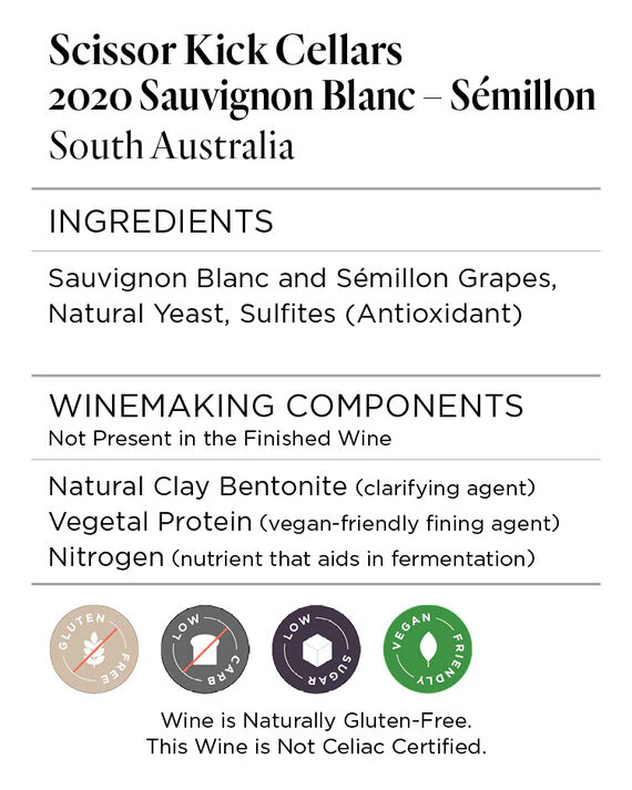 Scissor Kick Cellars 2020 Sauvignon Blanc–Sémillon South Australia - Image 5